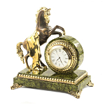 Часы настольные бронзовые с декором в виде коня Horse Stone Clock варинант исполнения - 4 | Loft Concept в Уфе