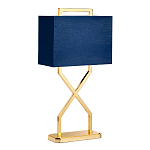 Настольная лампа с основанием из полированного золота и прямоугольным абажуром глубокого синего цвета Elstead Lighting варинант исполнения - 5 | Loft Concept в Уфе