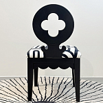 Дизайнерский стул с круглой деревянной спинкой Black and White Clover варинант исполнения - 3 | Loft Concept в Уфе