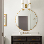 Золотое настенное зеркало Yvon Mirror варинант исполнения - 4 | Loft Concept в Уфе