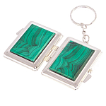Зеркало брелок складное двухстороннее из натурального камня Малахит Stone Mirrors варинант исполнения - 2 | Loft Concept в Уфе