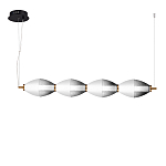 Подвесной светильник линейный в сочетании двух разных фактур стекла Enchanting варинант исполнения - 1 | Loft Concept в Уфе