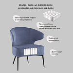 Современное мягкое кресло на металлических ножках Rakush Blue варинант исполнения - 8 | Loft Concept в Уфе