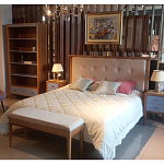 Кровать из массива бука с мягким изголовьем Tasteful Furniture варинант исполнения - 2 | Loft Concept в Уфе