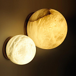 Настенно-потолочный светильник с плафоном в форме шара из алебастра Cryptocrystalline Stone варинант исполнения - 2 | Loft Concept в Уфе