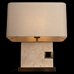Настольная лампа с прямоугольным основанием из натурального камня c тканевым абажуром Lapis Tiburtinus варинант исполнения - 4 | Loft Concept в Уфе