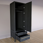 Узкий Шкаф Primo с 2 выдвижными ящиками Черный дуб варинант исполнения - 7 | Loft Concept в Уфе