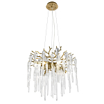 Люстра подвесная круглая в виде ветвей деревьев бронзового цвета с прозрачными подвесками-каплями Droplet Chandelier варинант исполнения - 1 | Loft Concept в Уфе