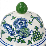 Ваза с крышкой и зелено-голубым цветочным узором на белом фоне Blue & White Ornament варинант исполнения - 3 | Loft Concept в Уфе