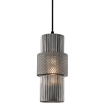 Подвесной светильник со стеклянным рифленым плафоном цилиндрической формы Eliara 13 варинант исполнения - 9 | Loft Concept в Уфе