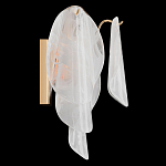 Бра из полупрозрачных овальных лепестков из стекла с металлическим основанием золотого цвета Nazaire Glass Lighting варинант исполнения - 2 | Loft Concept в Уфе