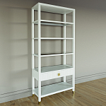 Стеллаж Elsa Dreams White со стеклянными полками и ящиком варинант исполнения - 1 | Loft Concept в Уфе