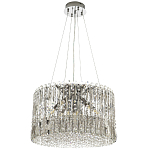 Круглая люстра с металлическими и хрустальными подвесками Bonnay Crystal Chrome Chandelier варинант исполнения - 4 | Loft Concept в Уфе
