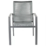 Стул темно-серый с высокой плетеной спинкой и сиденьем Braided Strength варинант исполнения - 1 | Loft Concept в Уфе