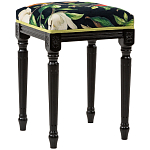 Банкетка из натурального бука черная с изображением птиц и цветов Blooming Birds2 варинант исполнения - 3 | Loft Concept в Уфе