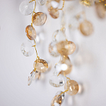 Бра золотого цвета с ветвями и прозрачными хрустальнымих подвесками Droplet Chandelier варинант исполнения - 5 | Loft Concept в Уфе