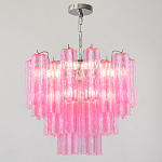 Элитная Люстра Textured Glass Pink Chandelier Ярко Розовое стекло варинант исполнения - 3 | Loft Concept в Уфе
