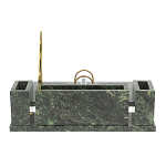 Настольный письменный набор из змеевика с подставкой под календарь и часами Successful Leader варинант исполнения - 3 | Loft Concept в Уфе