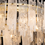 Люстра круглая с прозрачными стержнями разной длины Textured Glass Chandelier варинант исполнения - 5 | Loft Concept в Уфе