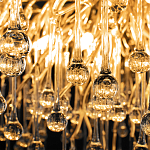 Люстра подвесная с прозрачными стеклянными подвесками в форме капель Диаметр 100 см Droplet Chandelier варинант исполнения - 10 | Loft Concept в Уфе