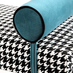 Банкетка Banquette PIED DE POULE с принтом гусиная лапка и синими подлокотниками  варинант исполнения - 3 | Loft Concept в Уфе