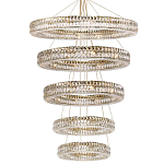 Многоярусная Люстра Elizabeth Золото Вертикальная композиция из пяти хрустальных светильников варинант исполнения - 1 | Loft Concept в Уфе