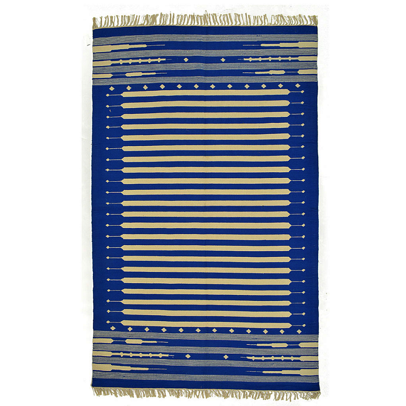 Ковер хлопок Келим Blue Stripe Синий Ковер хлопок Келим Blue Stripe Синий в Уфе | Loft Concept