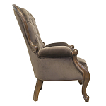 Кресло с мягкой обивкой из коричневого велюра на 4-х деревянных ножках Evelyn Classical Armchair варинант исполнения - 1 | Loft Concept в Уфе