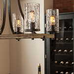 Люстра подвесная с восемью прозрачными стеклянными цилиндрическими плафонами в стиле лофт Feiss варинант исполнения - 8 | Loft Concept в Уфе