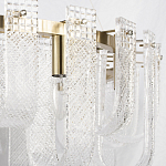 Бра с металлическим основанием золотого цвета и хрустальными подвесками Textured Glass варинант исполнения - 6 | Loft Concept в Уфе