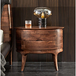 Прикроватный столик из дерева с 2-мя ящиками Moon Walnut Furniture варинант исполнения - 2 | Loft Concept в Уфе