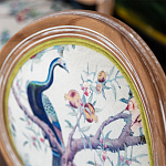 Стул из массива бука с изображением птиц и цветов Beige Green Chinoiserie Garden Chair варинант исполнения - 4 | Loft Concept в Уфе