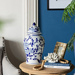 Ваза с крышкой и синим цветочным узором Blue & White Ornament  варинант исполнения - 8 | Loft Concept в Уфе