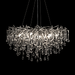 Люстра подвесная с прозрачными стеклянными подвесками в форме капель Диаметр 80 см Droplet Chandelier варинант исполнения - 6 | Loft Concept в Уфе