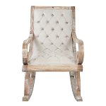 Кресло-качалка с мягкой обивкой из льна Ella Armchair beige варинант исполнения - 1 | Loft Concept в Уфе