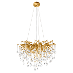 Люстра подвесная с прозрачными стеклянными подвесками в форме капель Диаметр 60 см Droplet Chandelier варинант исполнения - 2 | Loft Concept в Уфе