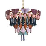 Люстра круглая с декором из разноцветных элементов в виде листьев Changing Seasons варинант исполнения - 10 | Loft Concept в Уфе