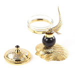 Икорница с декором "Стерлядка на ракушке" с гравировкой на подставке из натурального камня Обсидиан Decorative Cavair Dishes варинант исполнения - 2 | Loft Concept в Уфе