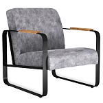 Кресло серый велюр с жесткими подлокотниками на полозьях Ashton варинант исполнения - 1 | Loft Concept в Уфе