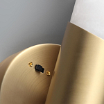 Бра с вытянутым цилиндрическим плафоном из белого алебастра на круглом основании Латунь Cryptocrystalline Stone варинант исполнения - 3 | Loft Concept в Уфе