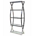 Металлический стеллаж со стеклянными полками Molecule варинант исполнения - 1 | Loft Concept в Уфе