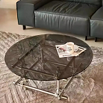 Дизайнерский журнальный стол с круглой столешницей на стальном основании Rivetyk варинант исполнения - 3 | Loft Concept в Уфе