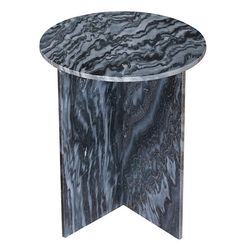 Столик кофейный с столешницей из черного мрамора Compact Black Marble Table Черный Мрамор Nero в Уфе | Loft Concept 