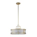 Подвесной светильник цвета латунь с белым матовым плафоном с геометрическим рисунком Feiss варинант исполнения - 2 | Loft Concept в Уфе