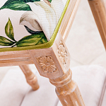 Банкетка из натурального бука золотистая с изображением птиц и цветов Blooming Bird варинант исполнения - 4 | Loft Concept в Уфе