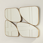 Зеркало в ассиметричной раме золотистого цвета Chaotic варинант исполнения - 3 | Loft Concept в Уфе