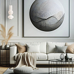 Подвесной светильник белого цвета с тремя геометрическими плафонами Alora Mood варинант исполнения - 7 | Loft Concept в Уфе