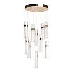 Люстра каскадная с прозрачными цилиндрическими плафонами Jenae Glass Tube Lighting варинант исполнения - 2 | Loft Concept в Уфе