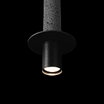 Подвесной светильник с узким цилиндрическим плафоном и черным металлическим декором Concrete Pipe варинант исполнения - 7 | Loft Concept в Уфе