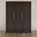 Большой Шкаф Primo Темный орех с 3 дверьми и 3 выдвижными ящиками варинант исполнения - 1 | Loft Concept в Уфе